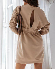 Load image into Gallery viewer, Solid Long Sleeve Back Cut-out Loose Sweatshirts