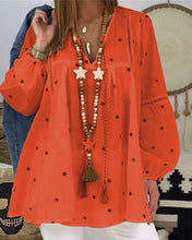 Load image into Gallery viewer, Printing Lace Stitching Long Sleeve Blouse