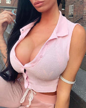 Load image into Gallery viewer, Solid Sleeveless Skinny Drawstring Knitted Tanks