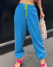 Load image into Gallery viewer, Letter Embroidery Lace-up Sport Pants