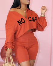 Load image into Gallery viewer, Letter Print Long Sleeve Loose Cropped Sweatshirts