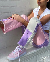 Load image into Gallery viewer, Color Block High Waist Jean Pants