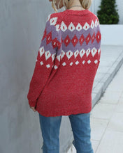 Load image into Gallery viewer, Color Block Christmas Long Sleeve Sweater
