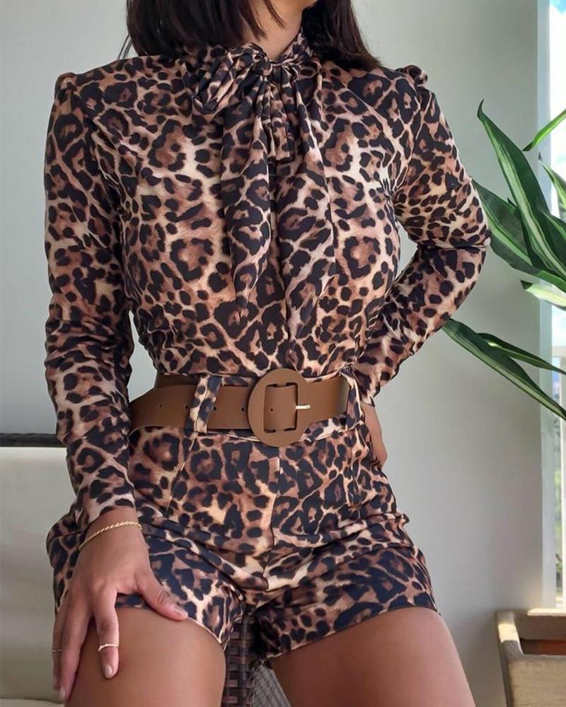 Leopard Long Sleeve Fitting Suit Sets